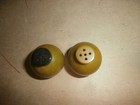 Vintage Bakelite Green Art Deco Ball Salt   Pepper Shakers