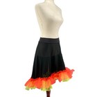 Capezio Dancewear High Low Ruffle Skirt Womens M Black Orange Yellow Flamenco