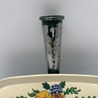 Cute Vintage Dustpan Handle Flowers Green Metal  Cottagecore Granny Core Jv Reed