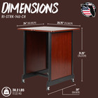 Rok-it By Gator Studio Series 14u Wood Rack Cabinet With Casters  Cherry