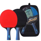 1 Pair 7 Ply Professional Table Tennis Ping Pong Racket Paddle Bat Balls Bag Set