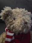 Fao Schwarz Plush Teddy Bear Red Puffer Vest And Scarf 15  Holiday Winter New