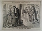 Punch Cartoon 1885 Antique Original Rare Vhtf Etch Fashion Satire Romance Prompt