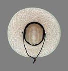 Sun Beach Fishing Cowboy Straw Hat Unisex - Wide Brim Drawstring One Size Tan