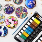 Acrylic Paint Set 16 Colors For Canvas Wood Fabric Ceramic Crafts Non Toxic Kit 