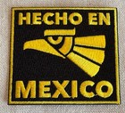 Hecho En Mexico Embroidered Iron-on Patch Flag Mexican Pride Parche Black Yellow