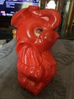 Elephant Bank - Vintage  Red  Hard  Plastic  Blow Mold-1950 s