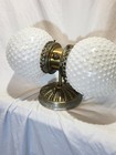 Vintage Scroll Double Hobnail Crown Globes Bathroom Vanity Wall Light Fixture