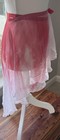 Women s Ballet Wrap Skirt Adult Red Chiffon Dance Skirt Watercolor One Size