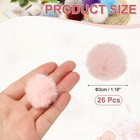 1 2 Inch Faux Fur Pom Poms For Hats 26 Pcs Faux Rabbit Fur Pompom Dark Pink