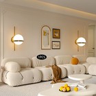 Modern Gold Wall Lamp Glass Shade Wall Light E26 Lamp Holder Hallway Home Decor
