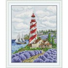 Stamped Cross Stitch Kits-embroidery Patterns Full Set Lighthouse With Lavender