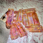 4  Gold Fumed Square Bubble Glass Pipe Tobacco Smoking Hand Pipe Free Shipping