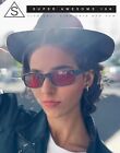 Mens New Small Face Snug Fit Color Lens Rectangular Plastic Frame Sunglasses