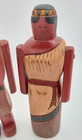 Vtg Wolf Creek Signed Native American Indian Folk Art Wood Lot Of 2 Figurine Set