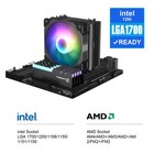 Open Box Cpu Cooler W  5 Heatpipe Heatsink 120mm Pwm Fan Rgb Lga 1700 1200 1150