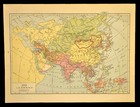 Vintage Map Of Asia Manchukuo Mongolian Republic Japan Chosen Original Ca 1937