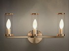 Papaya 3-light Modern Wall Sconce Vanity Light Brushed Nickel Bathroom