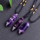 Amethyst Crystal Hexagonal Point Pendant Healing Chakra Women Men Necklace Gifts