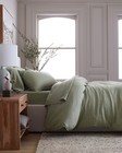 Quince 100  Linen Duvet Cover W Shams  King cal-k  Willowleaf Green Color 