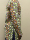 Brown   Burnt Orange Men Long Sleeve African Print Collar Shirt