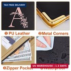 Server Books For Waitress - Leather Waiter Book Server Wallet With Zipper Pocket