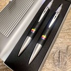 Apple Computer Novelty Rainbow Logo Mechanical ballpoint Pen W box Rare Mint 