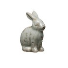Creative Co-op 5  H Distressed Aqua Blue green Color Bunny Rabbit Figurine