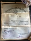 Vintage 1945 Us Army Discharge Paper And Leather Holder