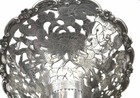 246 Gram 1910 s Chinese Solid Silver Reticulated Flower Basket Vase Marked         