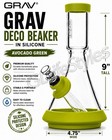 Grav   Deco Beaker In Silicone  9    Water Pipe  Bubbler  Avocado Green  Easy Clean