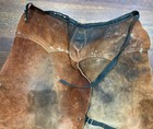 Vintage Leather Farrier Blacksmith Chaps Heavy Duty Adjustable Waist Strap Rough