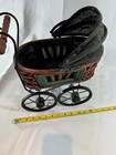 Victorian Pram Wicker Wood Metal Antique Look For Doll Collectors Or Display