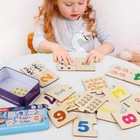 Wooden Number Matching Puzzle     Montessori Educational Blocks Game For Baby Gift
