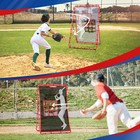 Baseball Softball Rebounder Net Pitchback Net Pitching Target Return Trainer Net