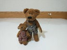 Jointed Teddy Bear W  Baby Plaid Overalls Plush Stuffed Animal 4 5  Dad Daughter