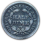 1858-o Seated Liberty Half Dime Choice Very Fine Vf  xf Coin  18919