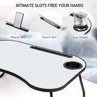 Foldable Laptop Tray Lap Desk Stand Bed Table Notebook Tray Cup Slot Adjustable