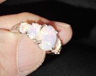 Elegant Design Fire Opal Rings In Silver Ring  Size 8  9