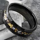 Tungsten Carbide 24k Gold   White Gold Foil Black Men s Wedding Band Ring
