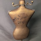 Vintage 15 Inch Metal Mannequin Gold Toned Decorative Figure Floral bird Design 