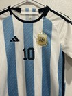 Argentina 2023 Home Soccer Jersey Messi  10 Adidas World Cup Youth Sz 16