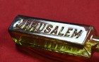 Antique German Olive Green Glass Medical Bottle A  Safed  Jerusalem Rare