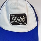 Schlitz Field Tester Trucker Hat Adjustable S m Blue White Vintage Beer Promo