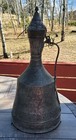 Antique Middle Eastern Tinned Copper Ewer  Vessel  Jug Hammered  Designs 21 5 t