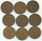 Lot 9 Great Britain Penny-1920 1935 1936 1937 1940 1949 1961 1965 1967-mar556