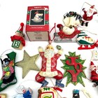 35 Pc Vintage Christmas Ornament Lot Coca Cola Enesco Handmade Wood Folk Decor