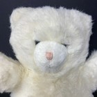 Vintage Applause White Teddy Bear Plush Pink  Hands Nose Feet 1986 14  Stuffed