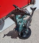 Signed Donjo 2000 Dolphin Sculpture 15  Tall