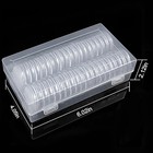 50x Coin Holder Capsules Case 40 6mm Clear For 1 Oz Silver Dollar W  Storage Box
